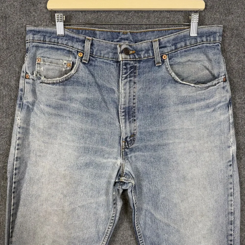 Vintage Levi's 550 Men's Jeans 38x32(36x31) Light Wash Denim Distressed Tapered